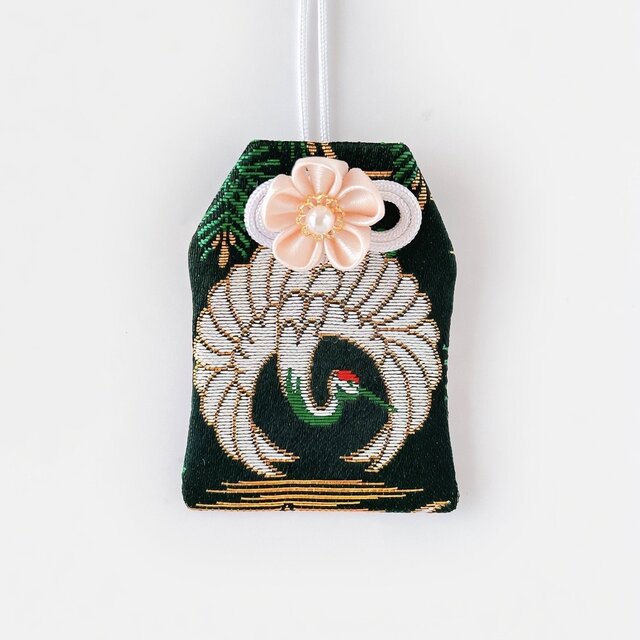 【激レア】和風 守り巾着　鶴の刺繍付き 激レア】和風 守り巾着 鶴の刺繍付き 【公式通販】