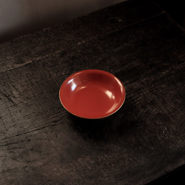 赤で素敵◆ 時代物　漆芸小皿　漆器　骨董・antiques 古民家　古道具　大正〜昭和初期