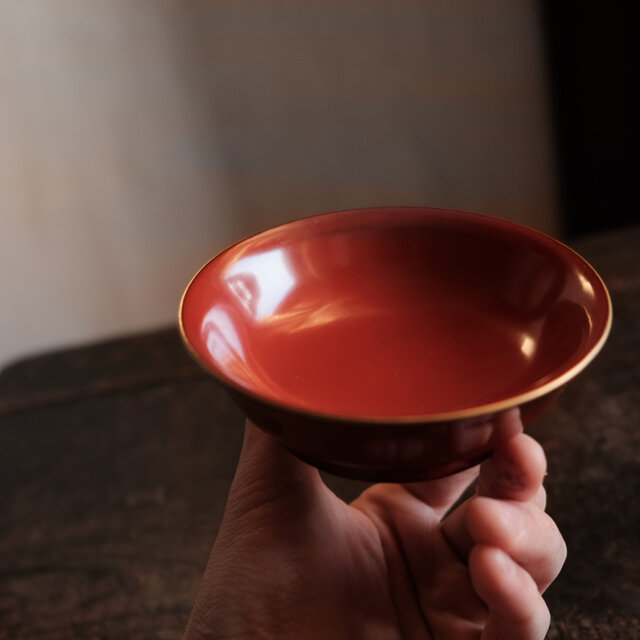 赤で素敵◇ 時代物 漆芸小皿 漆器 骨董・antiques 古民家 古道具 大正