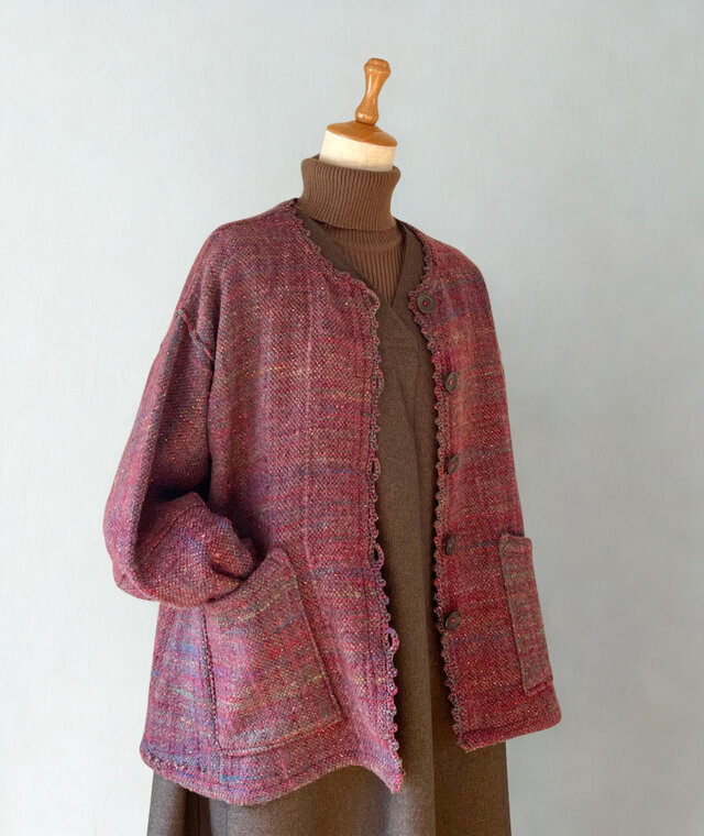 手織りのゆったりジャケット