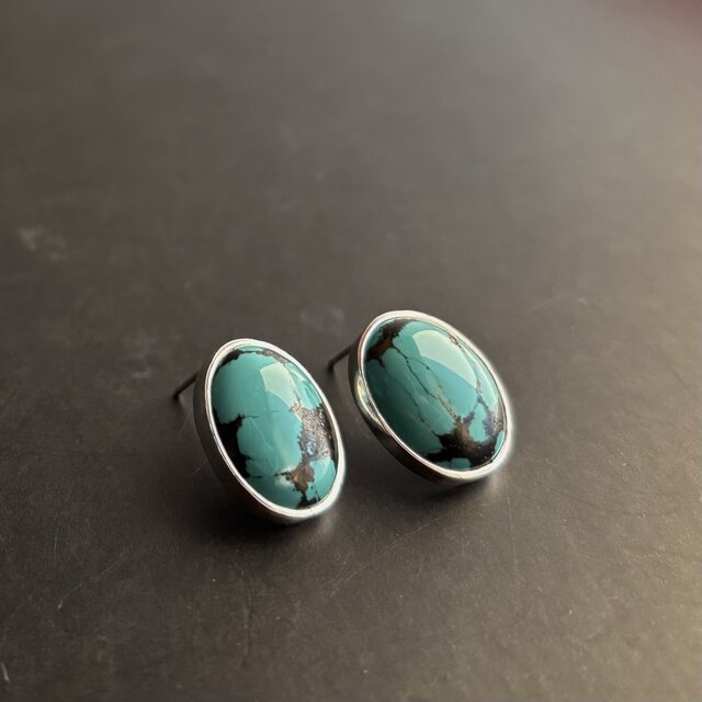 シルバーピアス　ターコイズ