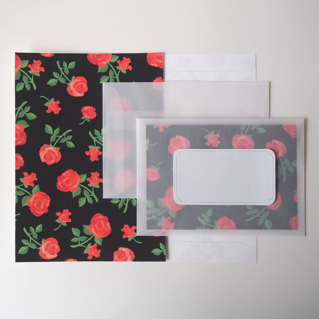 薔薇 - rose - のレターセット | iichi 日々の暮らしを心地よくする