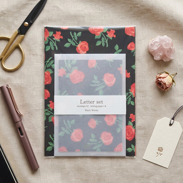 薔薇 - rose - のレターセット | iichi 日々の暮らしを心地よくする