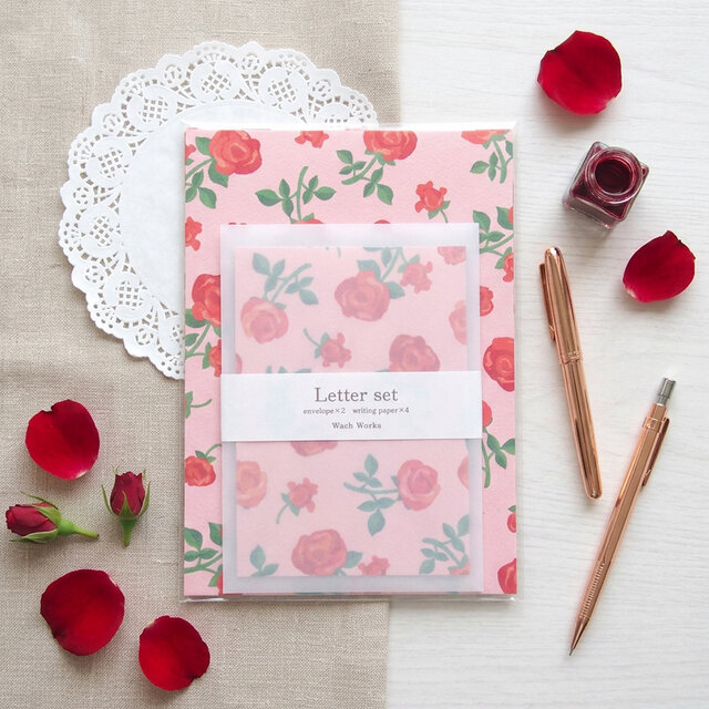 【❤︎ローズ♡様おまとめ専用】 薔薇 - rose - のレターセット | iichi 日々の暮らしを心地よくする