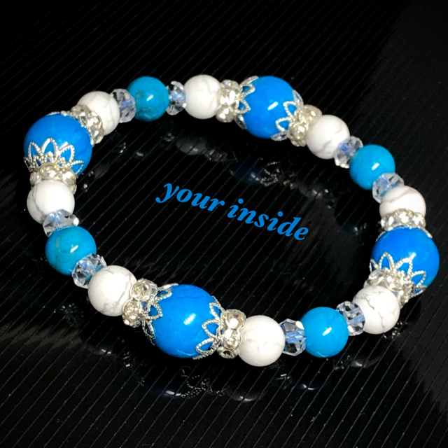 ハウライトターコイズ デザイン 天然石ブレスレット