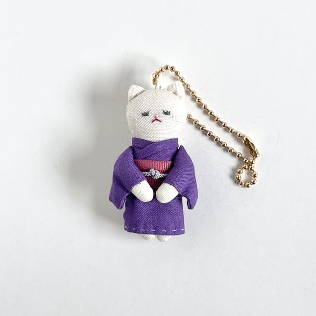 きもの猫　バッグチャーム