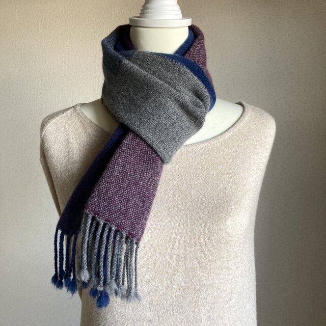 【手織り】ラムウールのマフラー・送料無料・