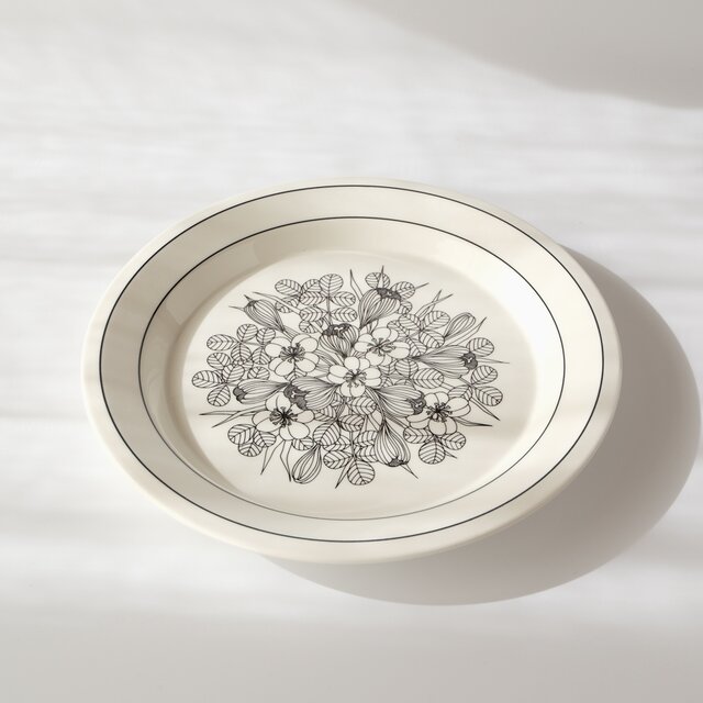ARABIA Krokus plate アラビア クロッカス プレート ブラック&ホワイト 26cm
