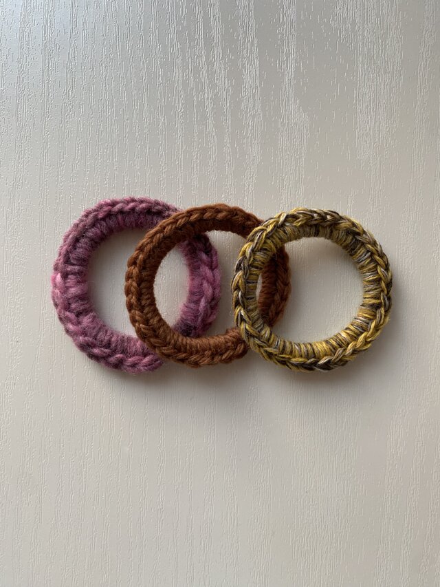 毛糸のヘアゴム（3個セット）④