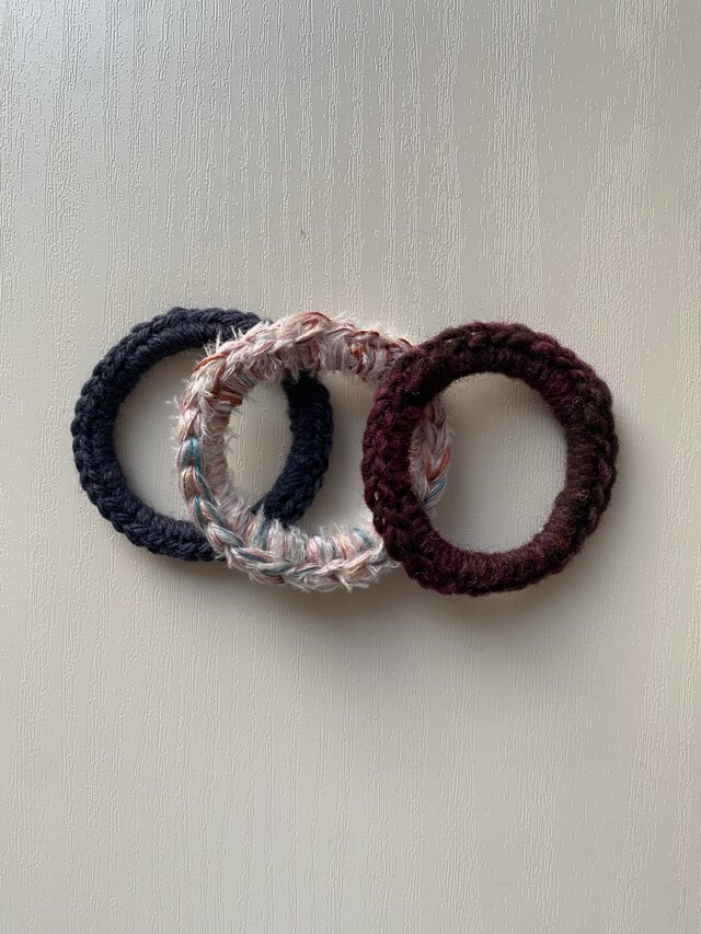 毛糸のヘアゴム（3個セット）③