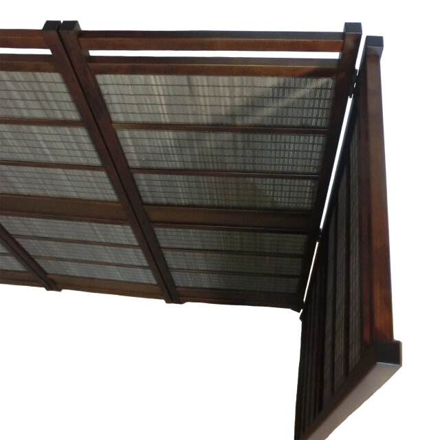 簾屏風 訳あり 4連 ダークブラウン木簾 衝立 パーテーション | iichi