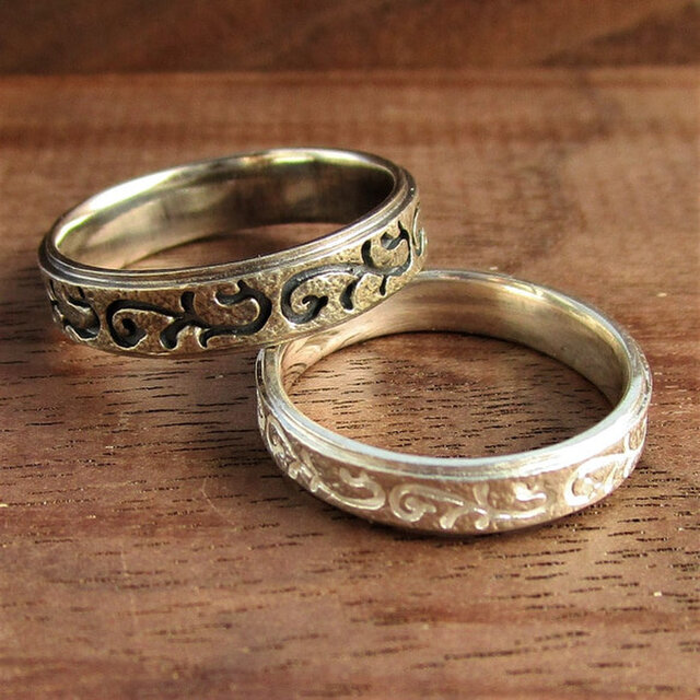 【ペア特別価格】吉祥文様の唐草•リング【スターリングシルバー製/ボタニカルモチーフ】