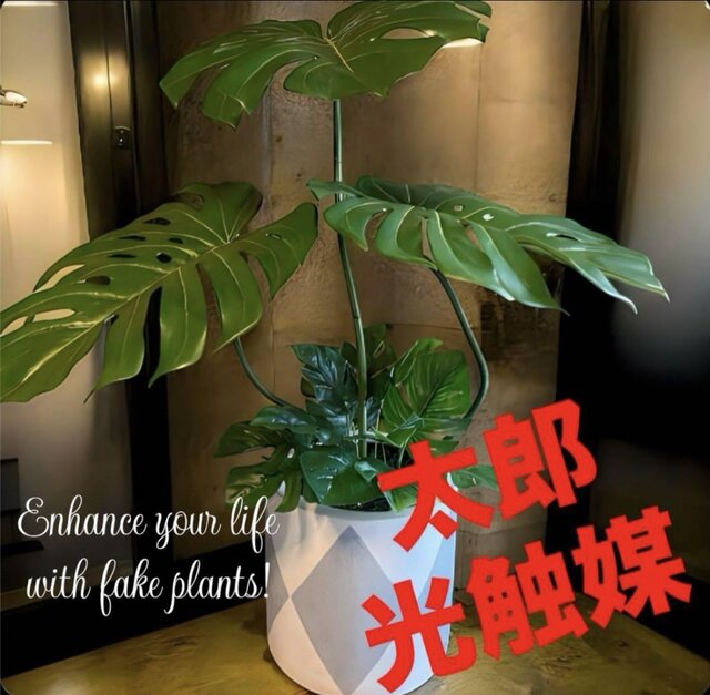 光触媒　人工観葉植物　ウォールグリーン　フェイクグリーン　モンステラデコ 光触媒 人工観葉植物 ウォールグリーン フェイクグリーン バリ風特大