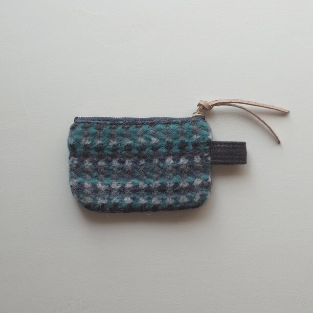 ポーチ S / ウール マルチボーダー　