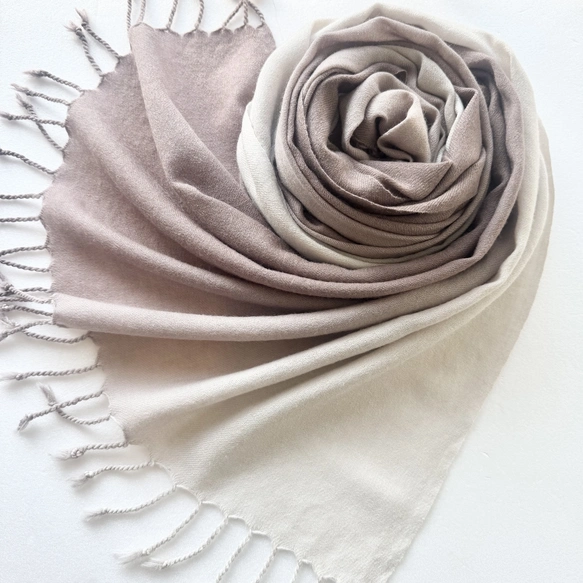 贅沢なウール＊赤消鼠色×桔梗鼠色＊ストール