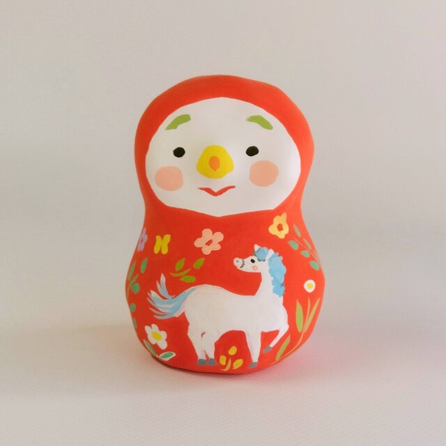 張り子　干支「午」だるま大（え）