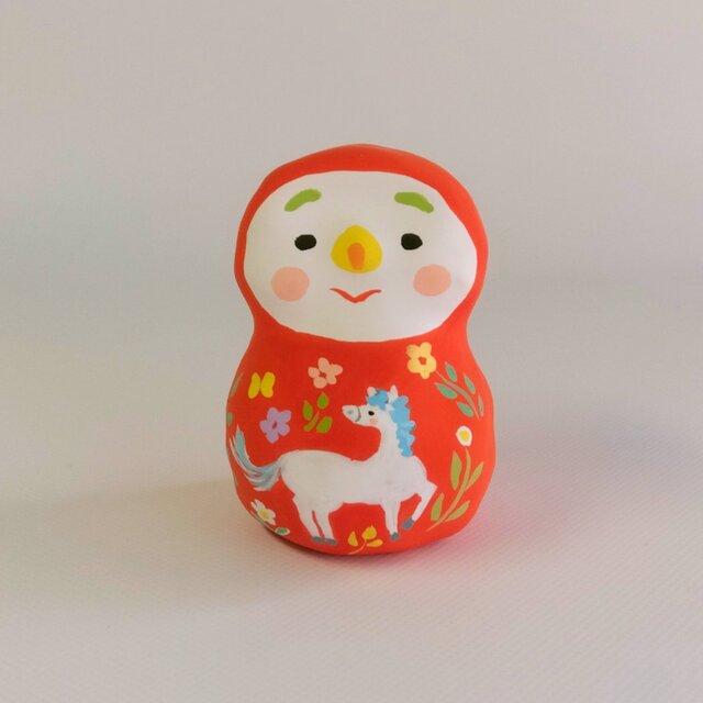 張り子　干支「午」だるま大（お）