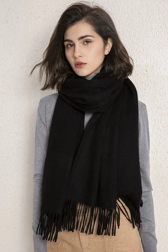 ahyat　ナヤット/マフラー/ウール/ブラック/スヌードマフラー スヌード冬 ネックウォーマー スヌード マフラー レディ ストール