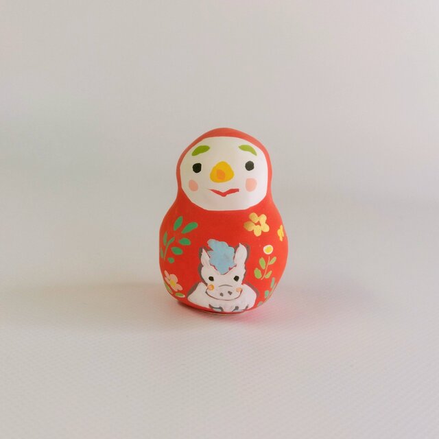 張り子　干支「午」だるま小　(て)