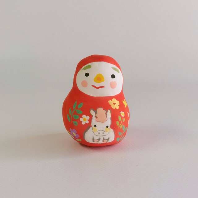 張り子　干支「午」だるま小　(と)