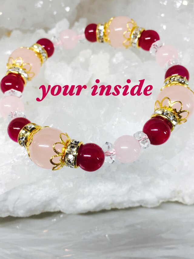 ピンククォーツ　ルビー　天然石ブレスレット　素敵な逸品 濃い色味♡ ルビー ブレスレット ② | 虹石〜nanaishi〜