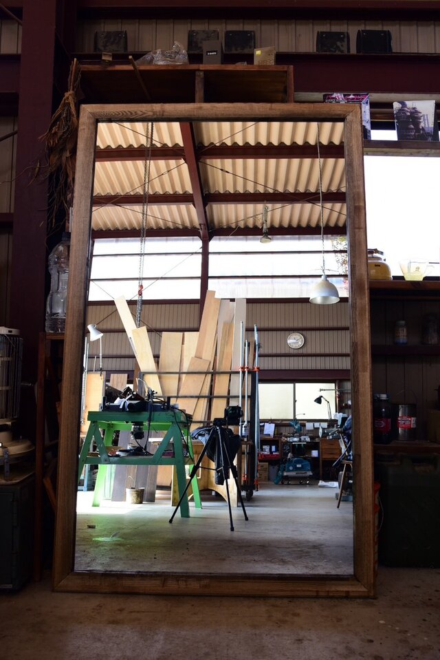 二人横並びで使える特大サイズの姿見　