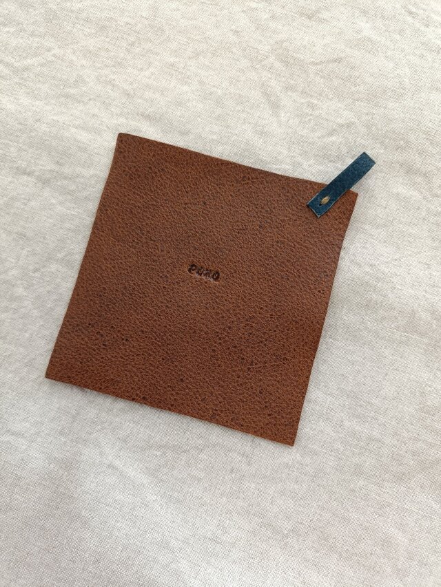 レザーコースター　ダークブラウン　kudu leather
