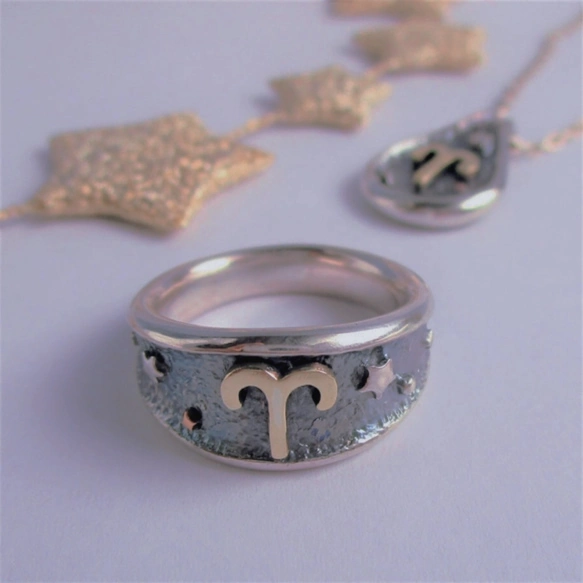 【お守りジュエリー】12星座☆リング【スターリングシルバー製/K18YG/ぽってりシルエット】