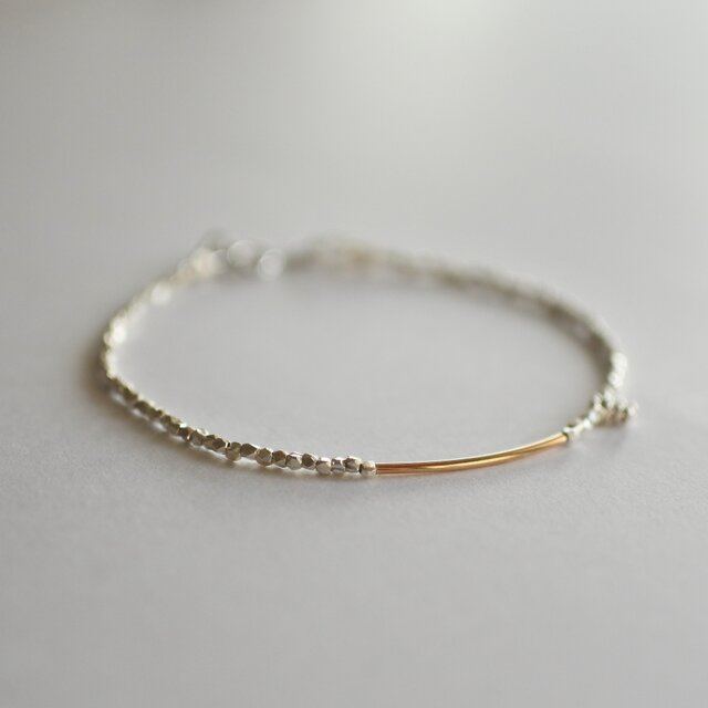 カレンシルバー　ゴールドフィルドのコンビブレスレット（Silver925）(14kgf）