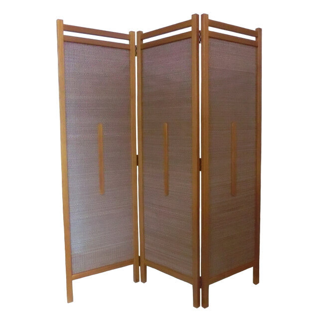 竹 3連 スクリーン 衝立 パーテーション タモ無垢材 W132H150 | iichi