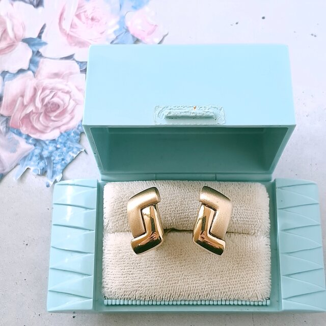 《MONET》 two texture L shape モネ ヴィンテージイヤリング