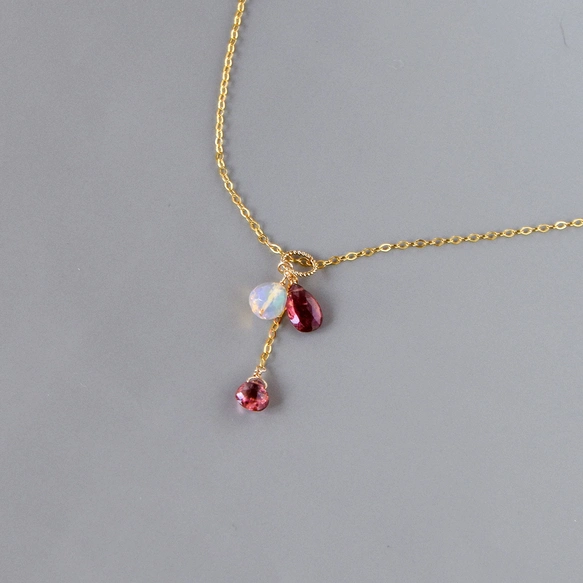 クリスマスコレクション] マルチカラートルマリン 3チャーム 14kgf