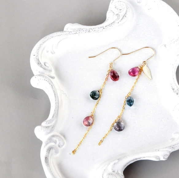 トルマリン・レインボーロングピアス 14kgf | iichi 日々の暮らしを