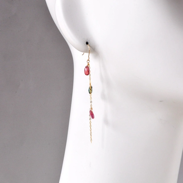 トルマリン・レインボーロングピアス 14kgf | iichi 日々の暮らしを