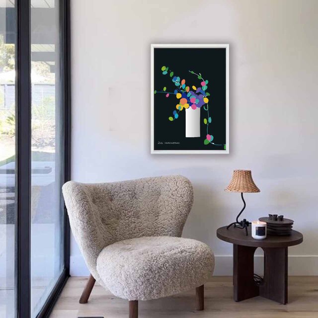 情熱リーフ 花 送料無料 イラスト A4〜A0 ポスター アートポスター