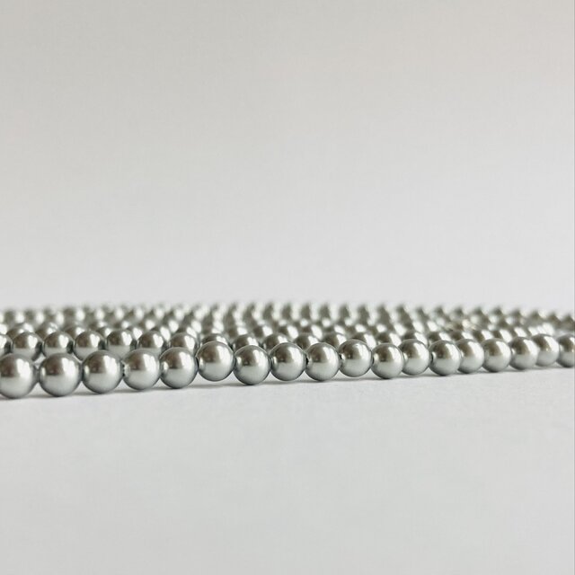 貝ベビーパール2Wayロングネックレス/約4mm約120cm/シルバーグレー/R