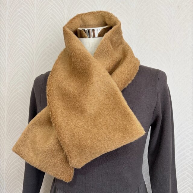 ウールファー◇イタリー◇キャメル◇マフラー