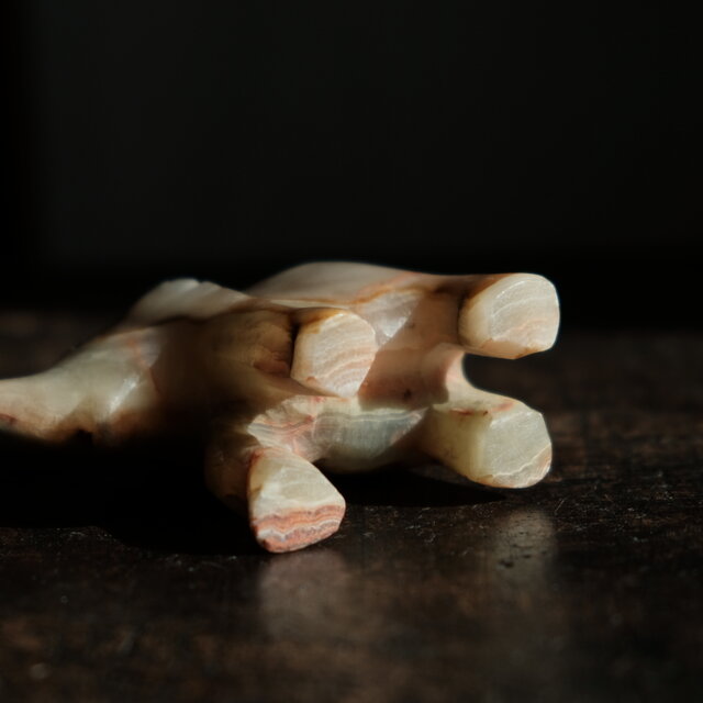 キュートな象◇天然石のオブジェ オニキス ビンテージ インテリア