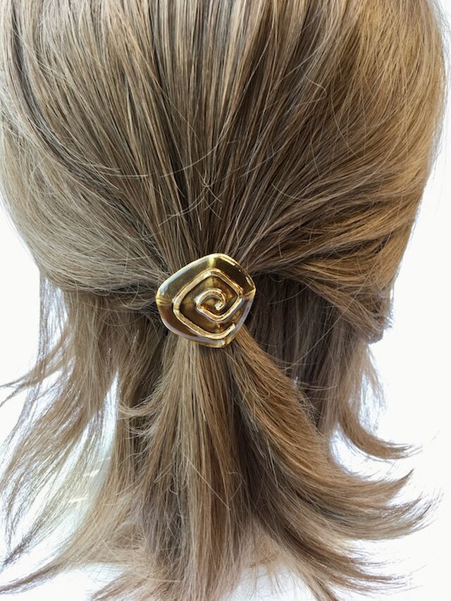 フランス 世界の飾りボタン ヘアゴム ゴールド [mazh-125]