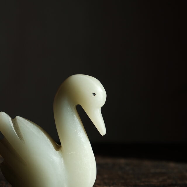 天然石の白鳥◇天然石のオブジェ オニキス ビンテージ インテリア