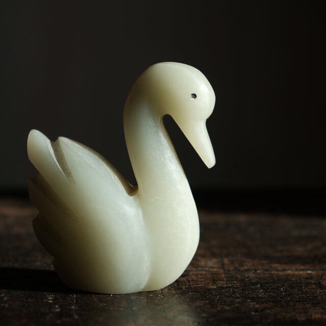 天然石の白鳥◇天然石のオブジェ オニキス ビンテージ インテリア
