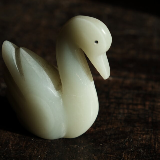 天然石の白鳥◇天然石のオブジェ オニキス ビンテージ インテリア