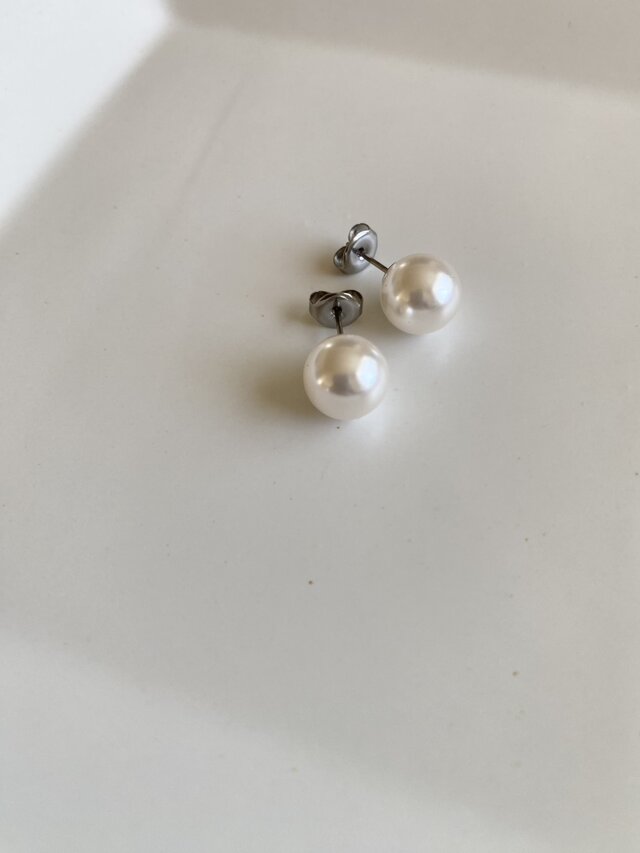 チタンポスト パール10mm 普段使い決定版◎シンプルスタッド一粒 