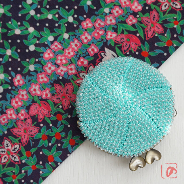 ばあば ♡ ガラスビーズのまんまるがま口（menthe poivrée・2190）_★