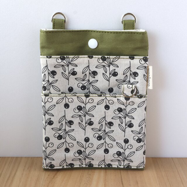 セール✨【送料無料】帆布の2way移動ポケット　在庫限り　オーガナイザー　ナースポーチ　ボタニカル　No.431