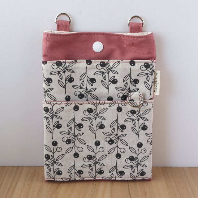 セール✨【送料無料】帆布の2way移動ポケット　在庫限り　オーガナイザー　ナースポーチ　ボタニカル　No.430