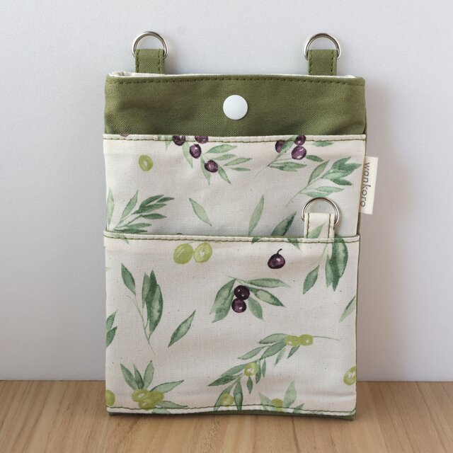 セール✨【送料無料】帆布の2way移動ポケット　在庫限り　オーガナイザー　ナースポーチ　ボタニカル　No.428