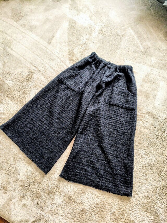 ブラックツィードフリンジガウチョパンツ