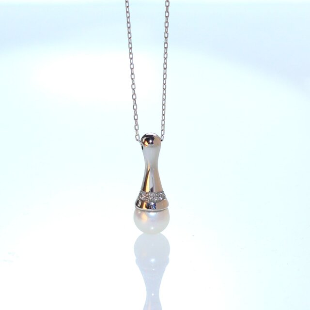 Pt900 アコヤパールペンダント 6.5㎜珠