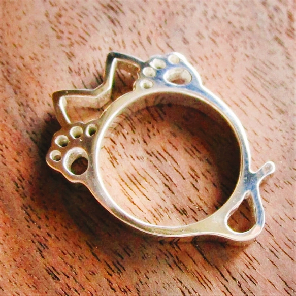 【名入れOK】ごろニャン!リング【スターリングシルバー製/動物モチーフ】